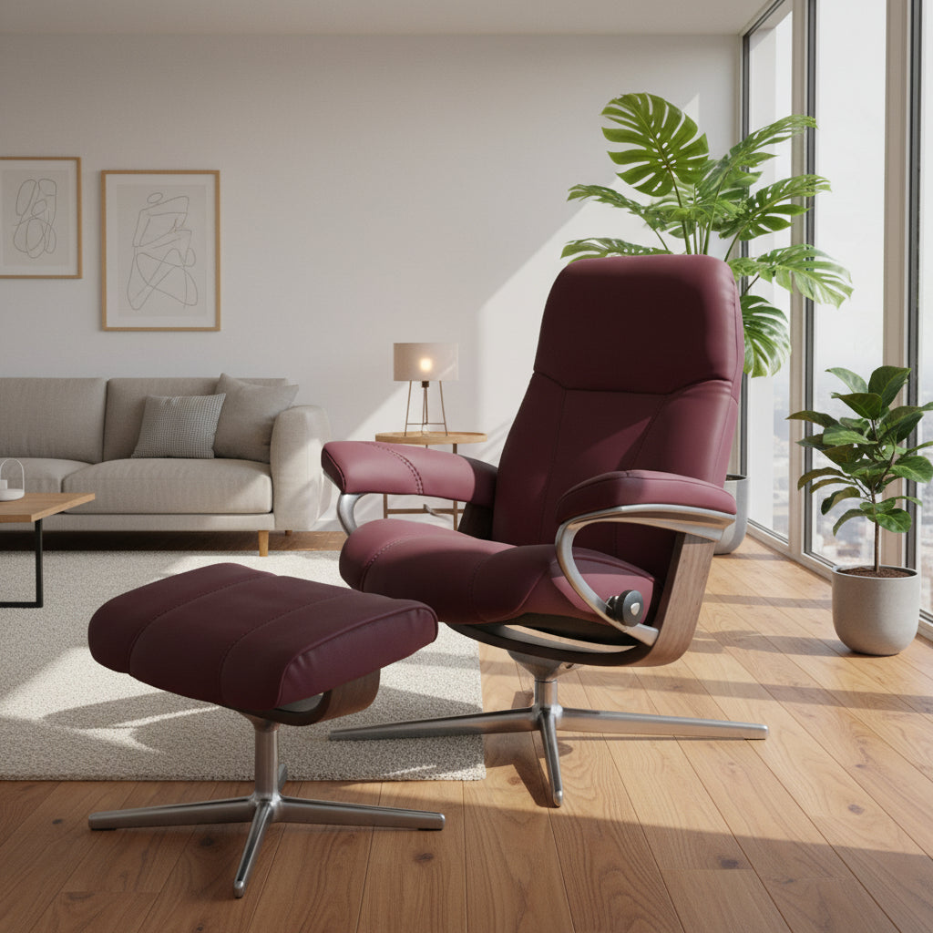 Sillón modelo CONSUL Cross Plus™ System BalanceAdapt™ de Stressless en piel Batick
