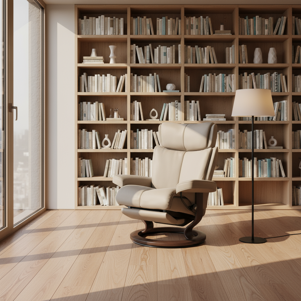 Sillón modelo MAGIC Classic Power™ Plus™ System Power™ de Stressless piel Paloma
