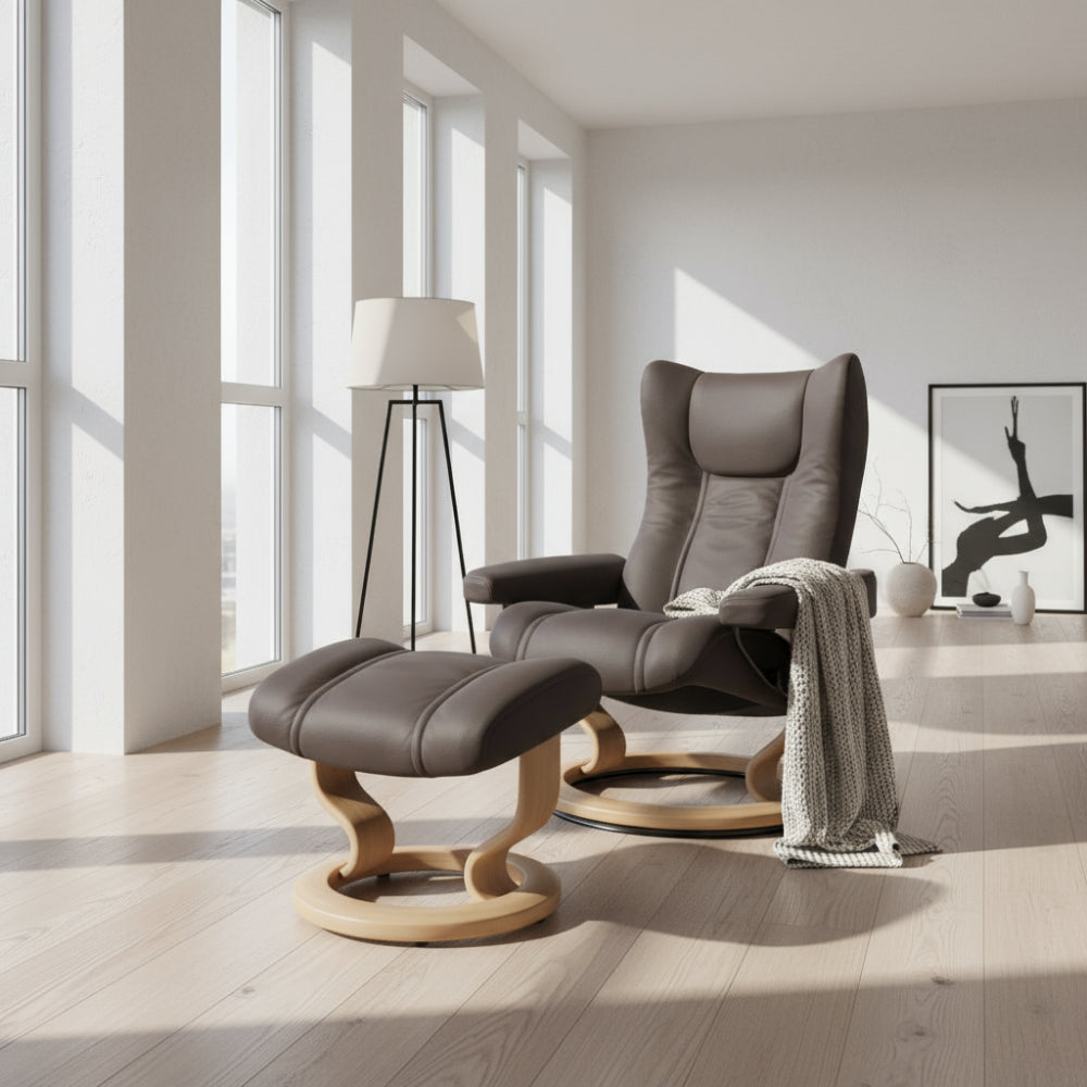 Sillón modelo WING Classic Plus™ System de STRESSLESS en piel Paloma