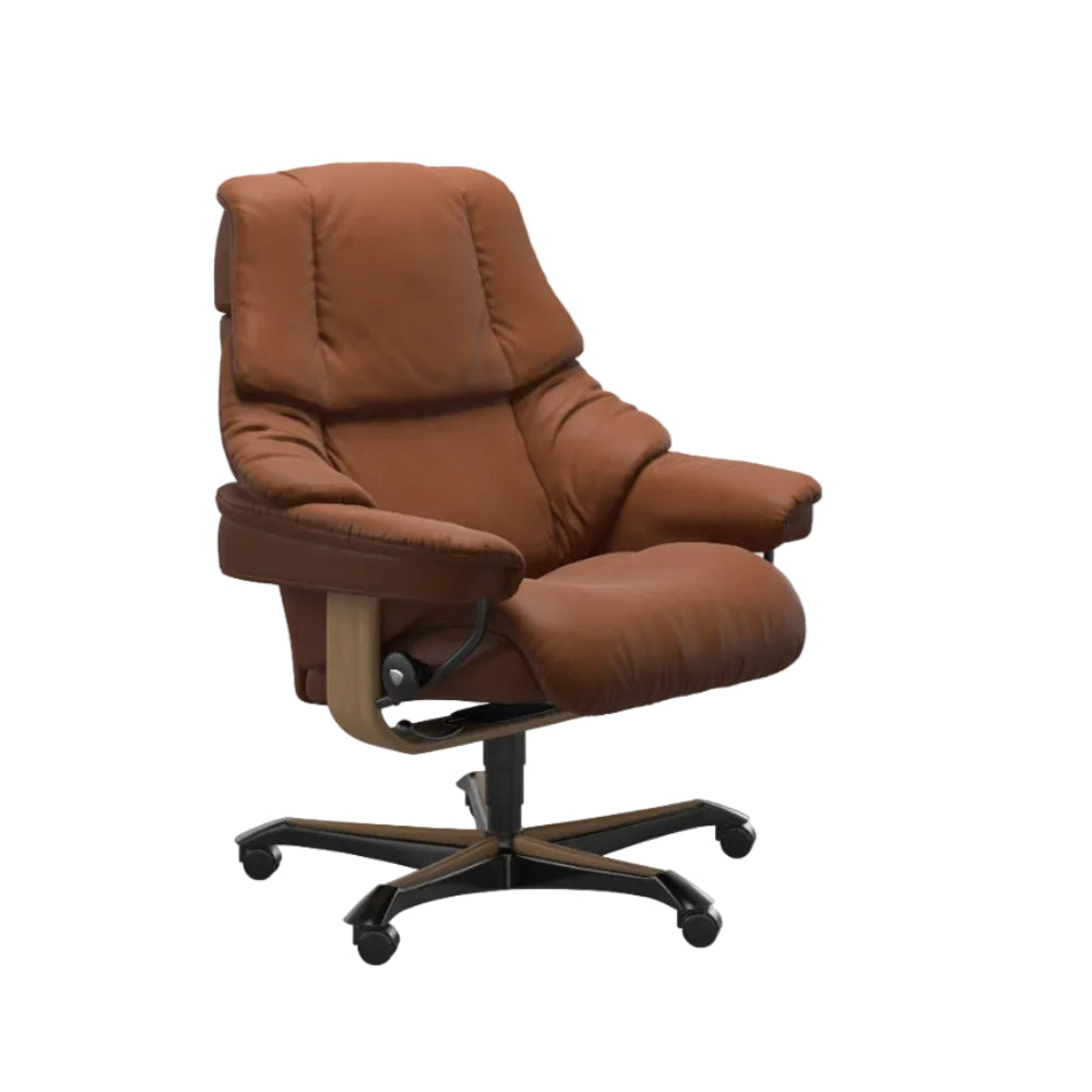 Sillón giratorio Stressless® modelo RENO Home Office con reposacabezas ajustable