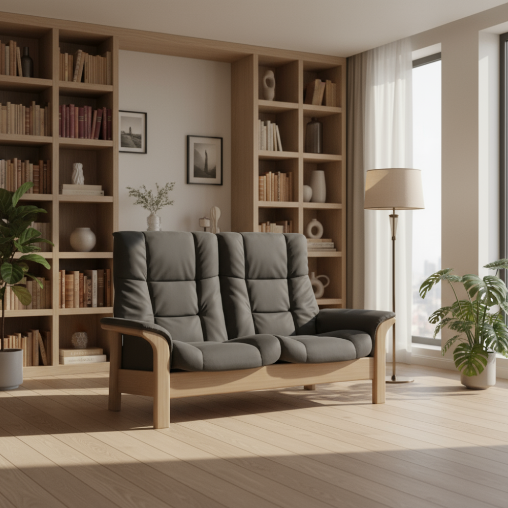 Sofá 2 plazas modelo BUCKINGHAM Stressless® Plus System™ piel Paloma