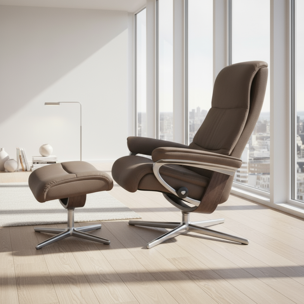Sillón modelo VIEW Cross Plus™ System BalanceAdapt™ de Stressless en piel Batick