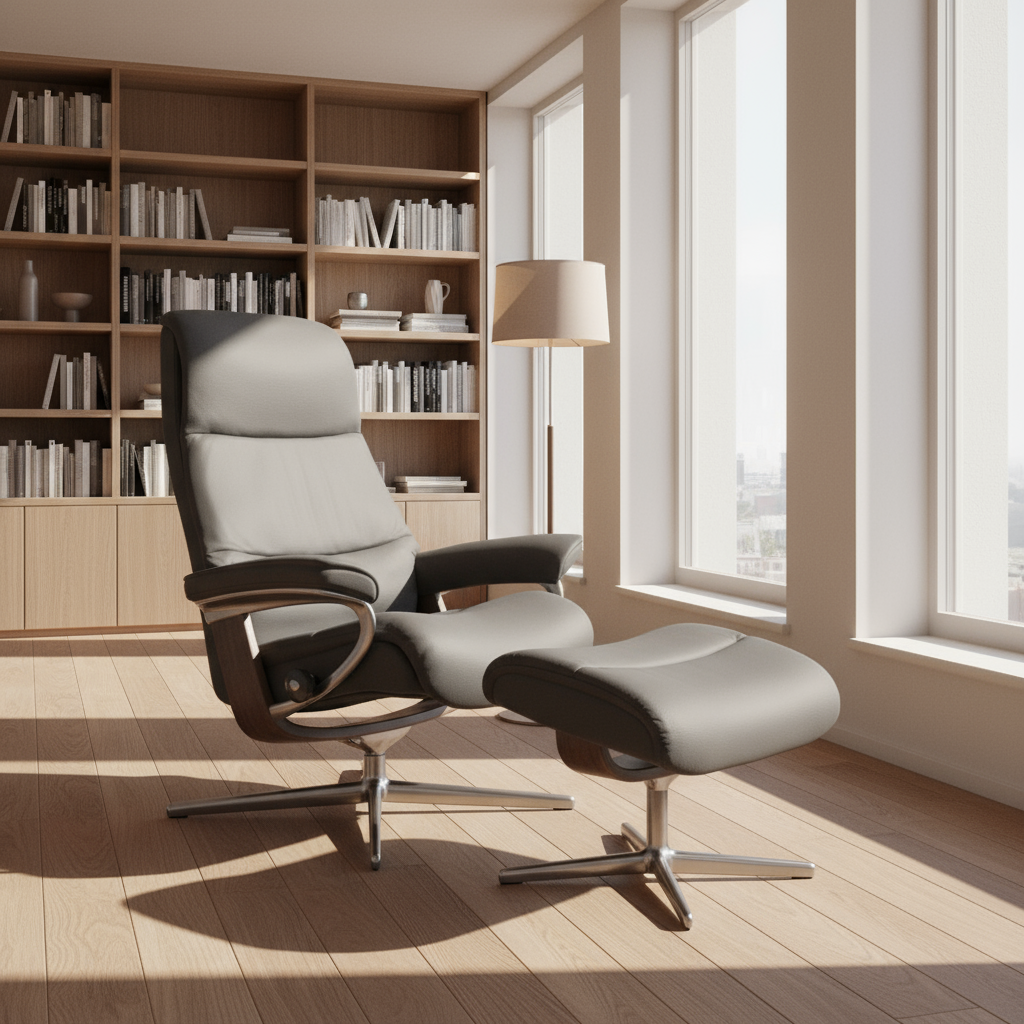 Sillón modelo VIEW Cross Plus™ System BalanceAdapt™ de Stressless en piel Paloma