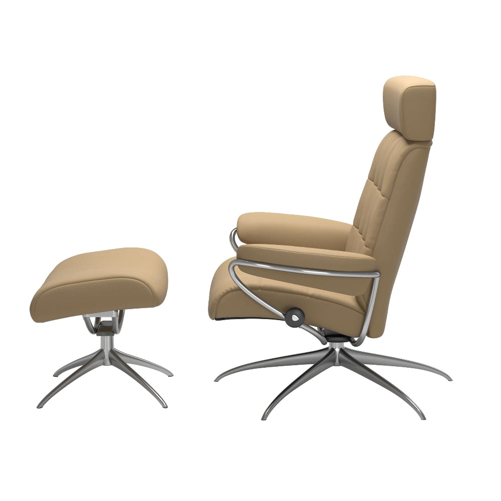 Sillón de Stressless® modelo LONDON Pie Star base Plus™ System BalanceAdapt™ piel Paloma