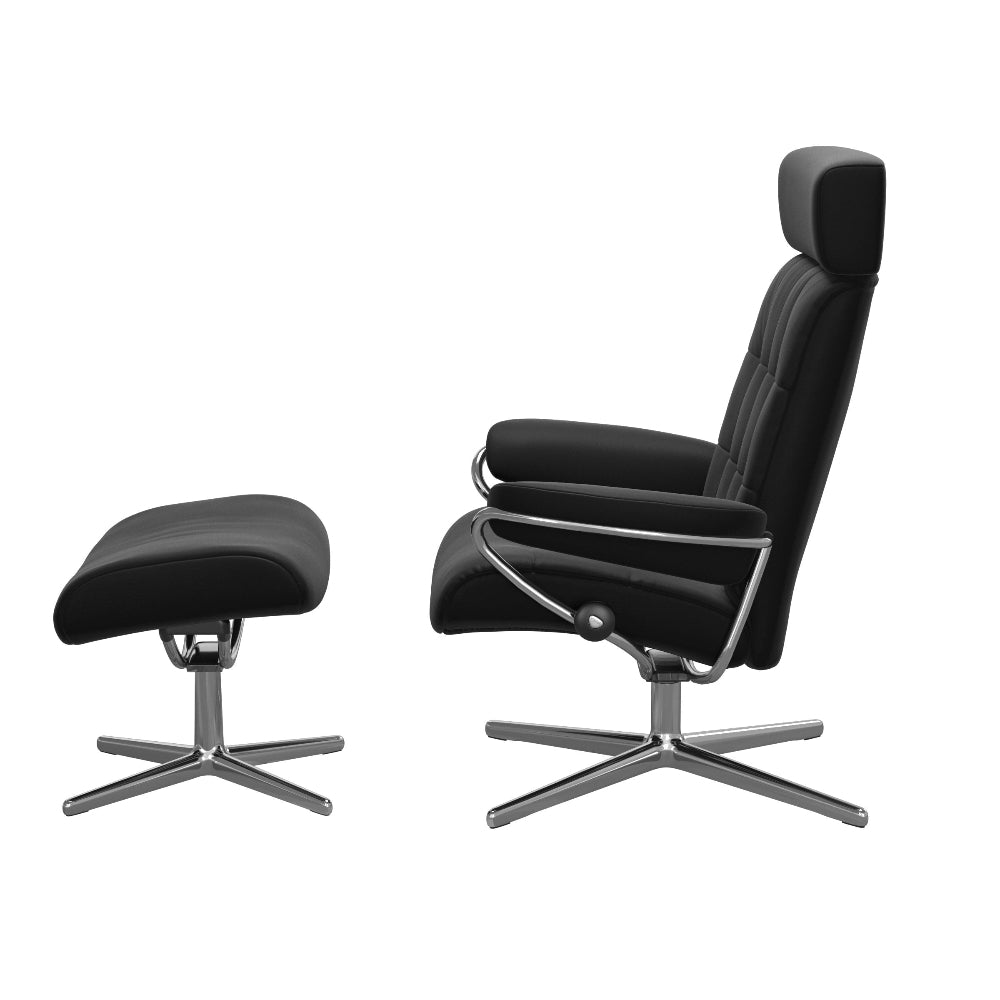 Sillón de Stressless® modelo LONDON Pie Cross base Plus™ System BalanceAdapt™ piel Batick