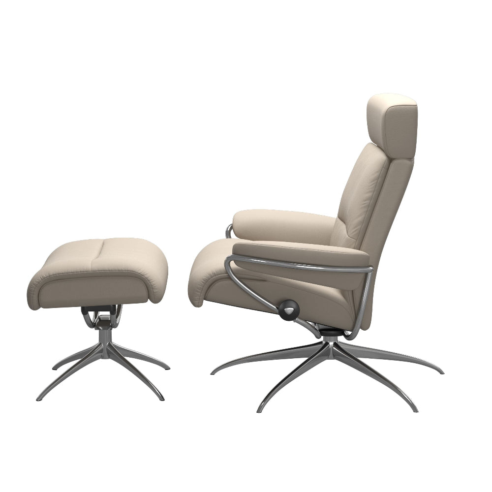 Sillón de Stressless® modelo TOKYO Pie Star base Plus™ System BalanceAdapt™ piel Paloma