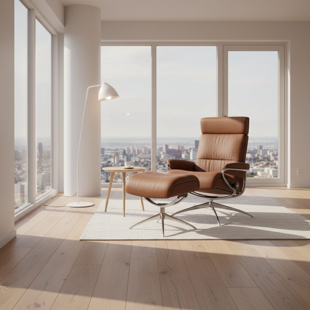 Sillón de Stressless® modelo TOKYO Pie Star base Plus™ System BalanceAdapt™ piel Batick