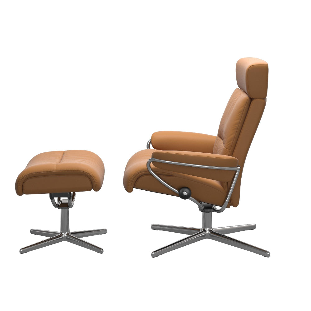 Sillón de Stressless® modelo TOKYO Pie Cross base Plus™ System BalanceAdapt™ piel Batick