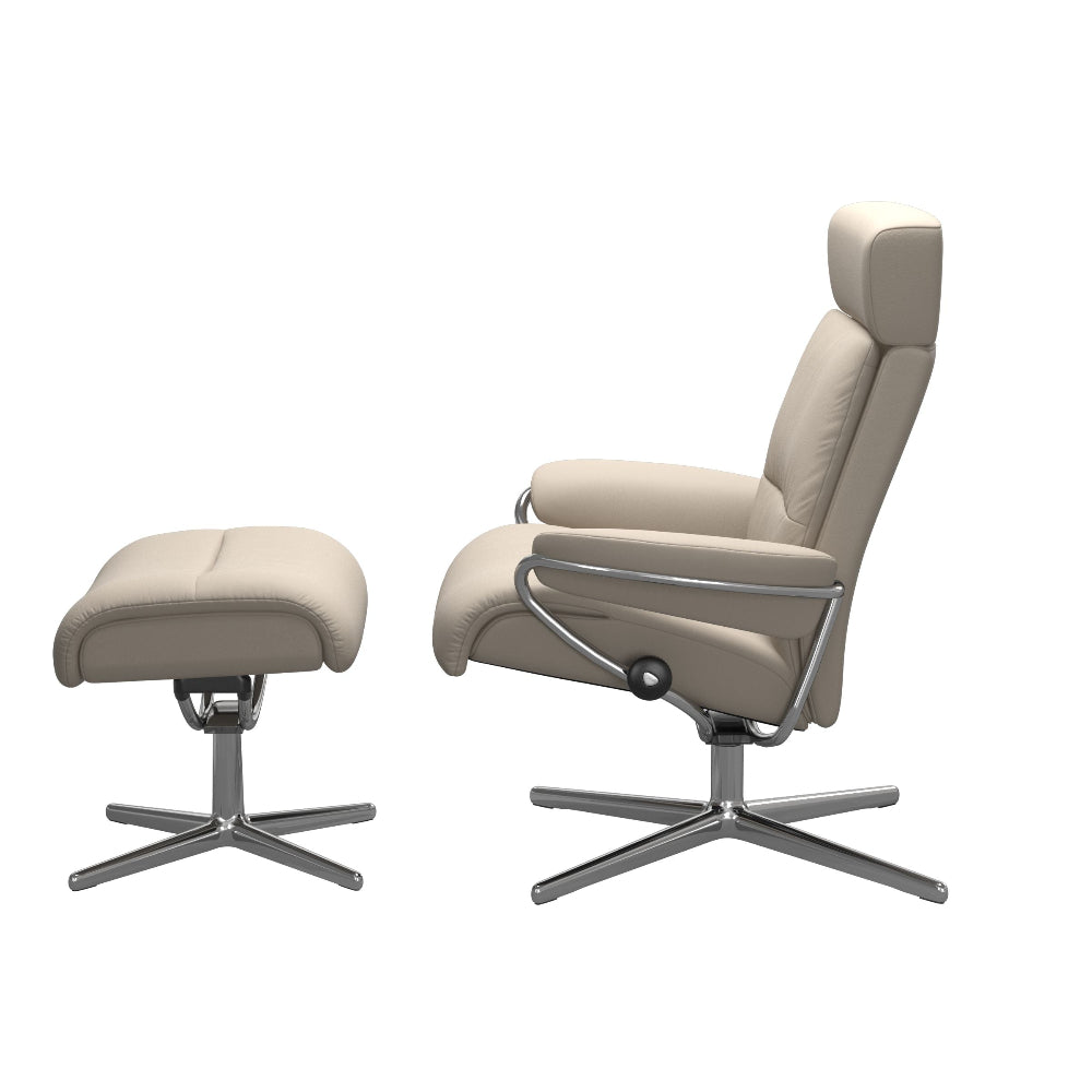 Sillón de Stressless® modelo TOKYO Pie Cross base Plus™ System BalanceAdapt™ piel Paloma