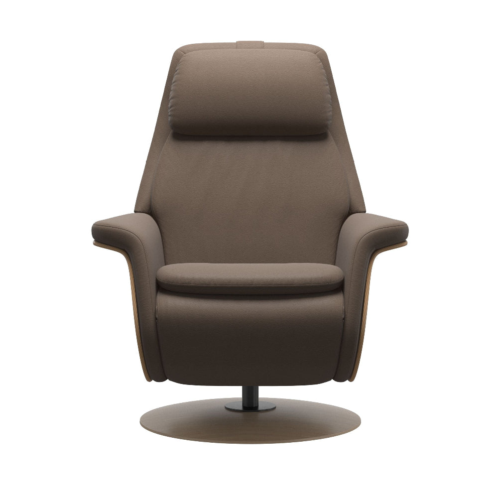 Sillón modelo SAM WOOD Pie Disc Plus™ System Power™ con calefacción piel Batick