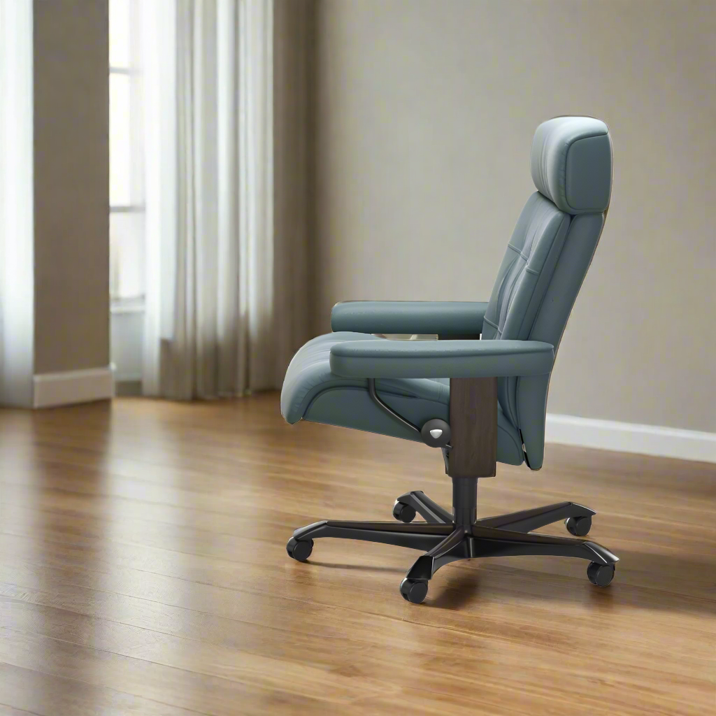 Sillón giratorio Stressless® modelo ERIK Home Office con reposacabezas ajustable