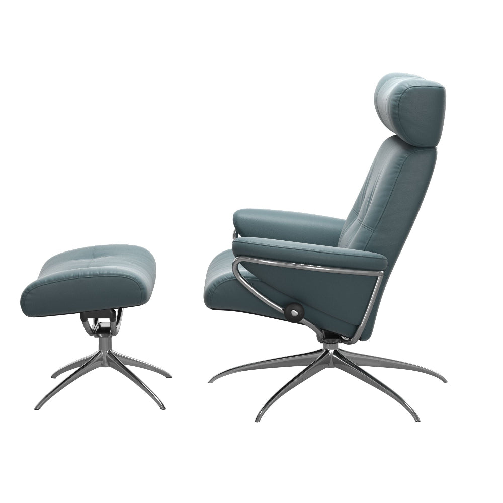 Sillón de Stressless® modelo BERLIN Pie Star base Plus™ System BalanceAdapt™ piel Paloma