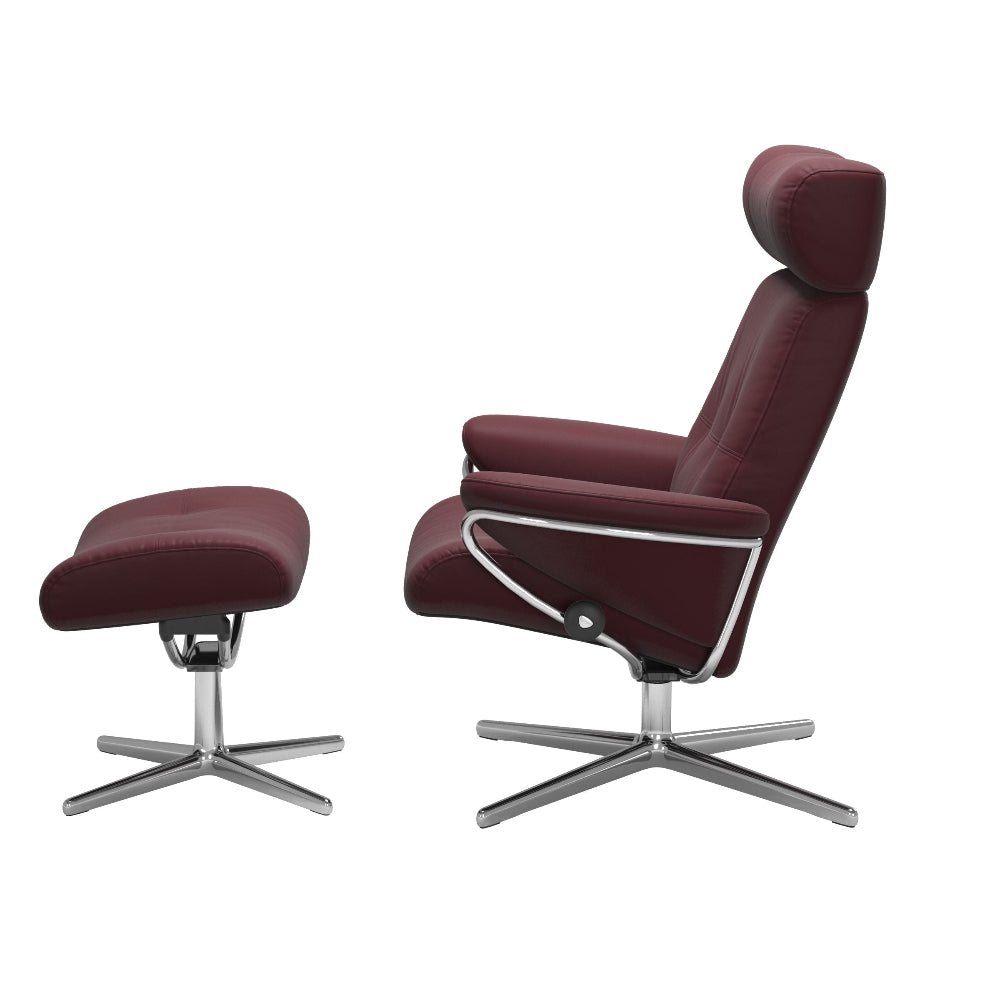 Sillón de Stressless® modelo BERLIN Pie Cross base Plus™ System BalanceAdapt™ piel Batick