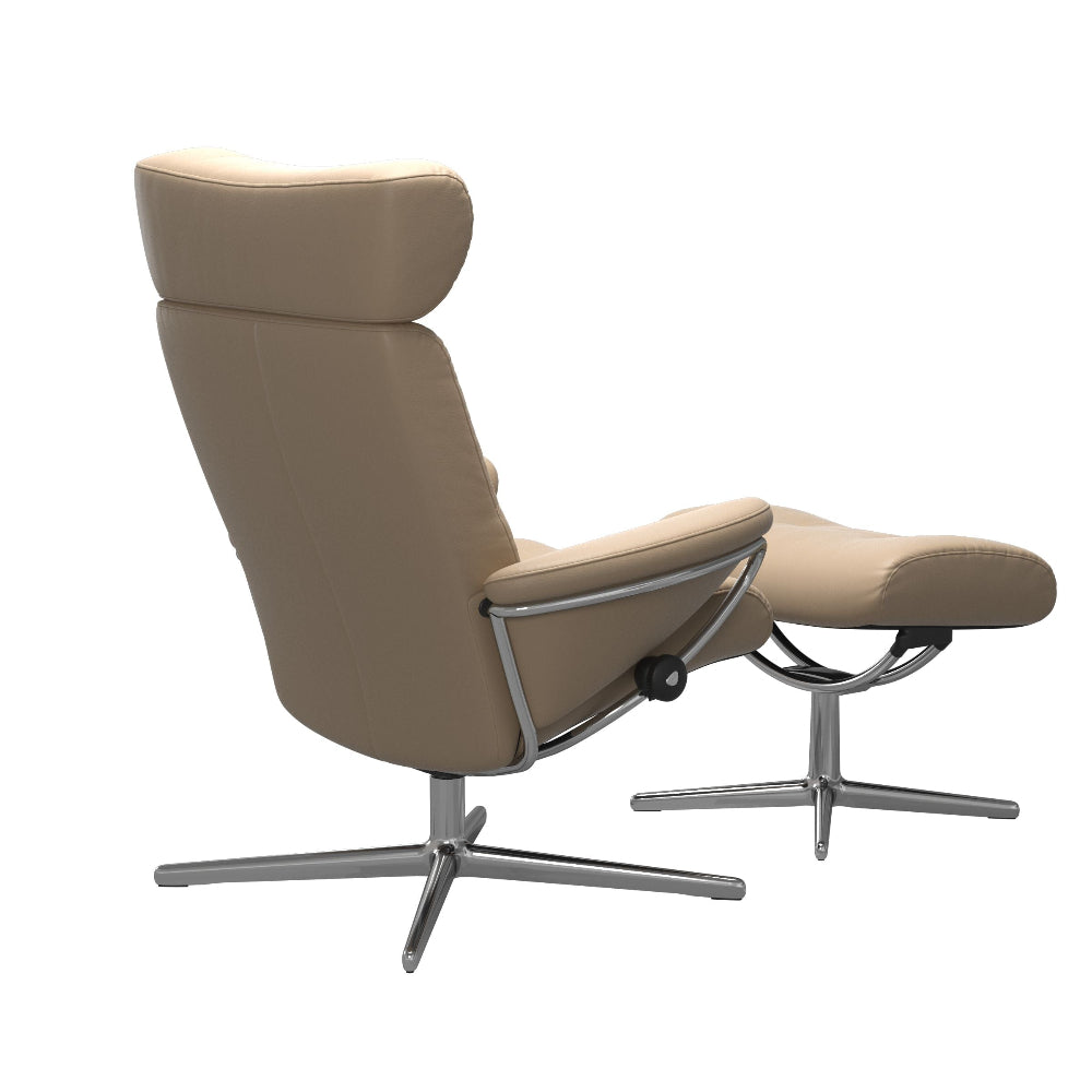 Sillón de Stressless® modelo BERLIN Pie Cross base Plus™ System BalanceAdapt™ piel Paloma