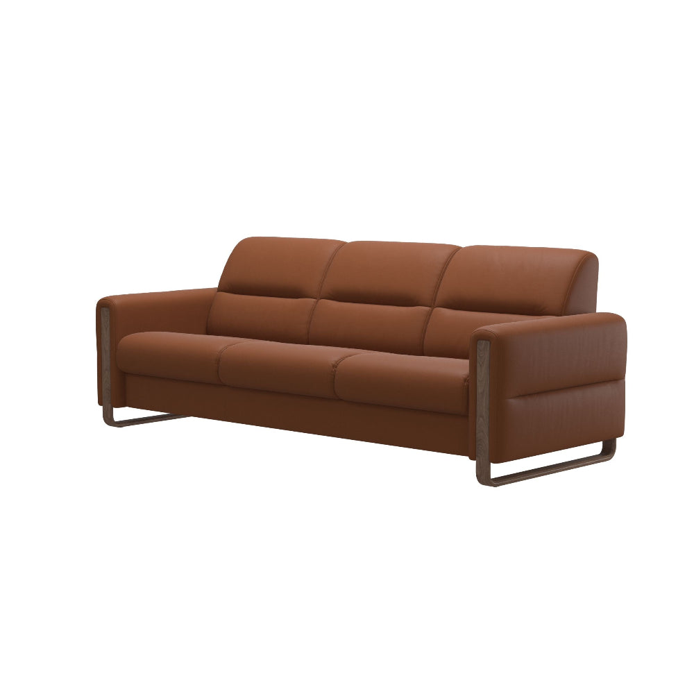 Sofá 3 plazas modelo FIONA Stressless® Comfort Zones™ Brazo WOOD piel Paloma