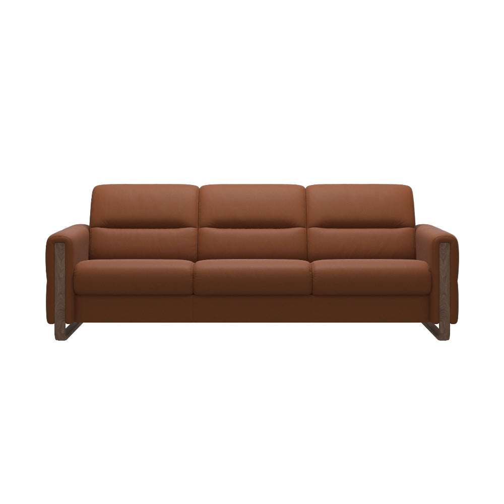 Sofá 3 plazas modelo FIONA Stressless® Comfort Zones™ Brazo WOOD piel Paloma