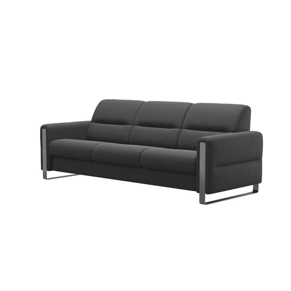 Sofá 3 plazas modelo FIONA Stressless® Comfort Zones™ Brazo METAL piel Paloma