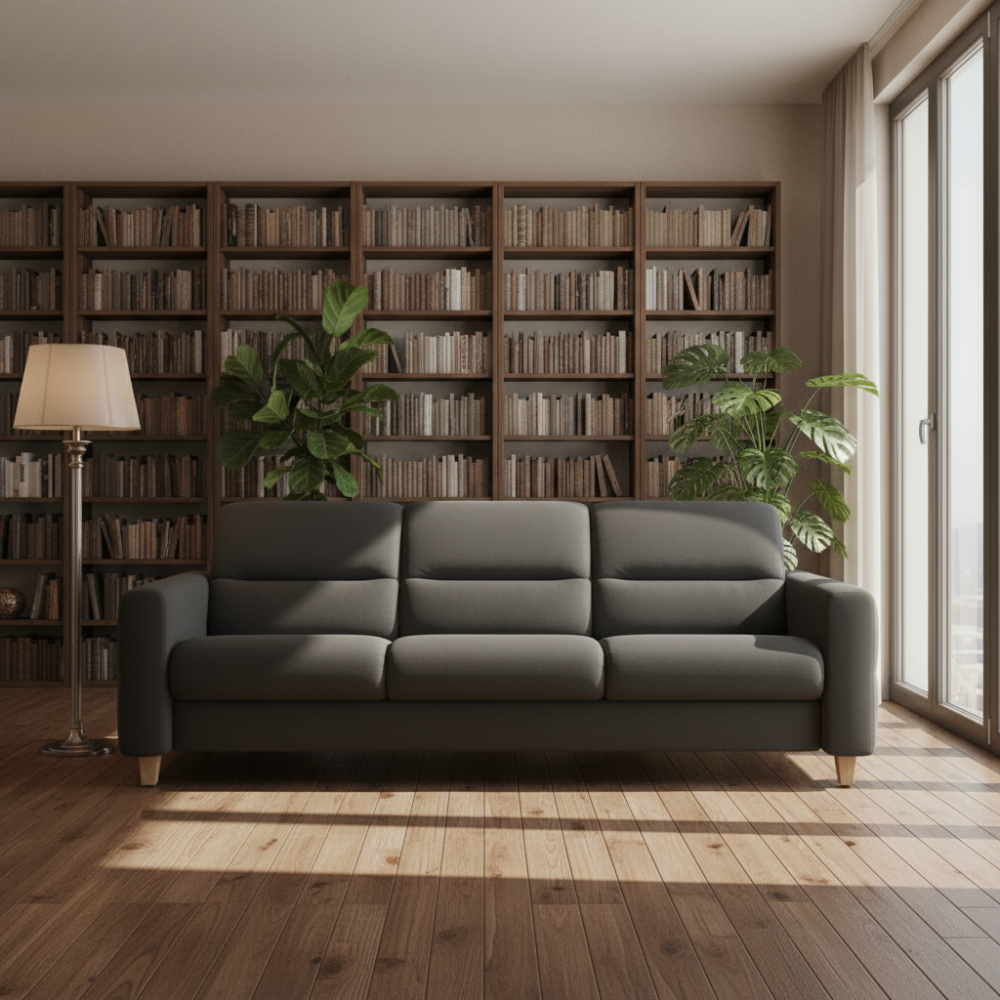 Sofá 3 plazas modelo FIONA Stressless® Comfort Zones™ Brazo Tapizado piel Paloma