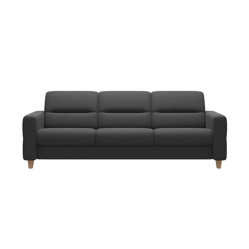Sofá 3 plazas modelo FIONA Stressless® Comfort Zones™ Brazo Tapizado piel Paloma