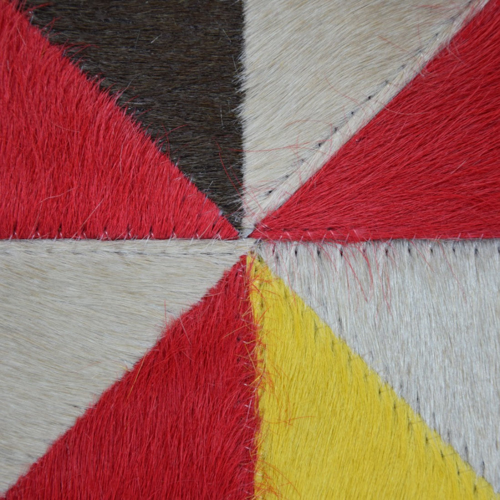 detalle Alfombra de diseño en piel Merengue Rainbow