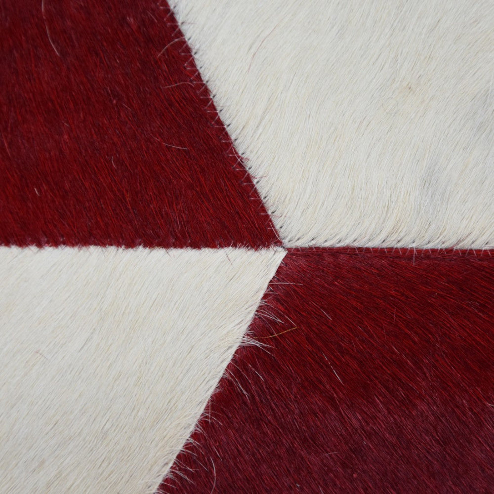 detalle de Alfombra de diseño en piel Merengue Rojo