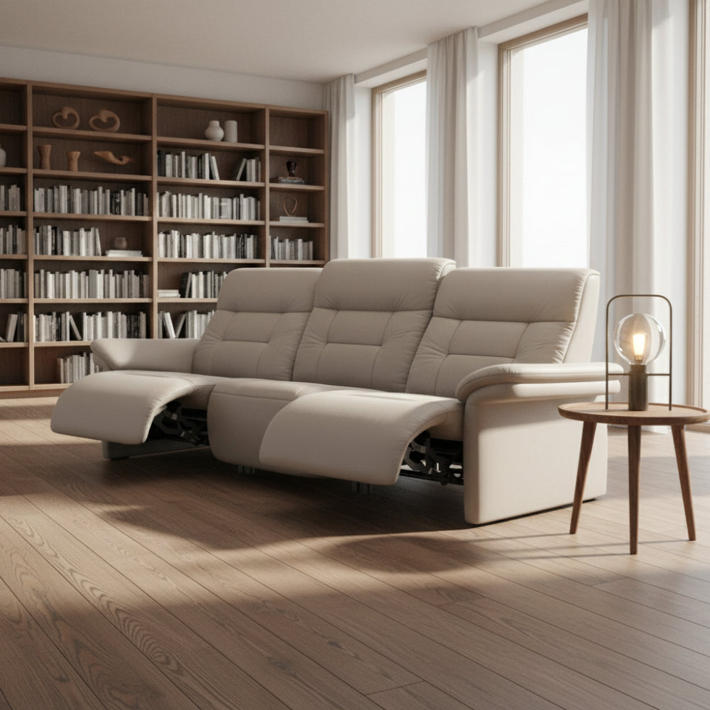 Sofá 3 plazas modelo MARY Stressless® Power™ Brazo Tapizado piel Paloma