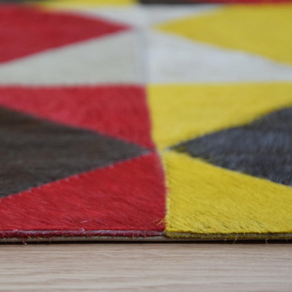 detalle Alfombra de diseño en piel Merengue Rainbow