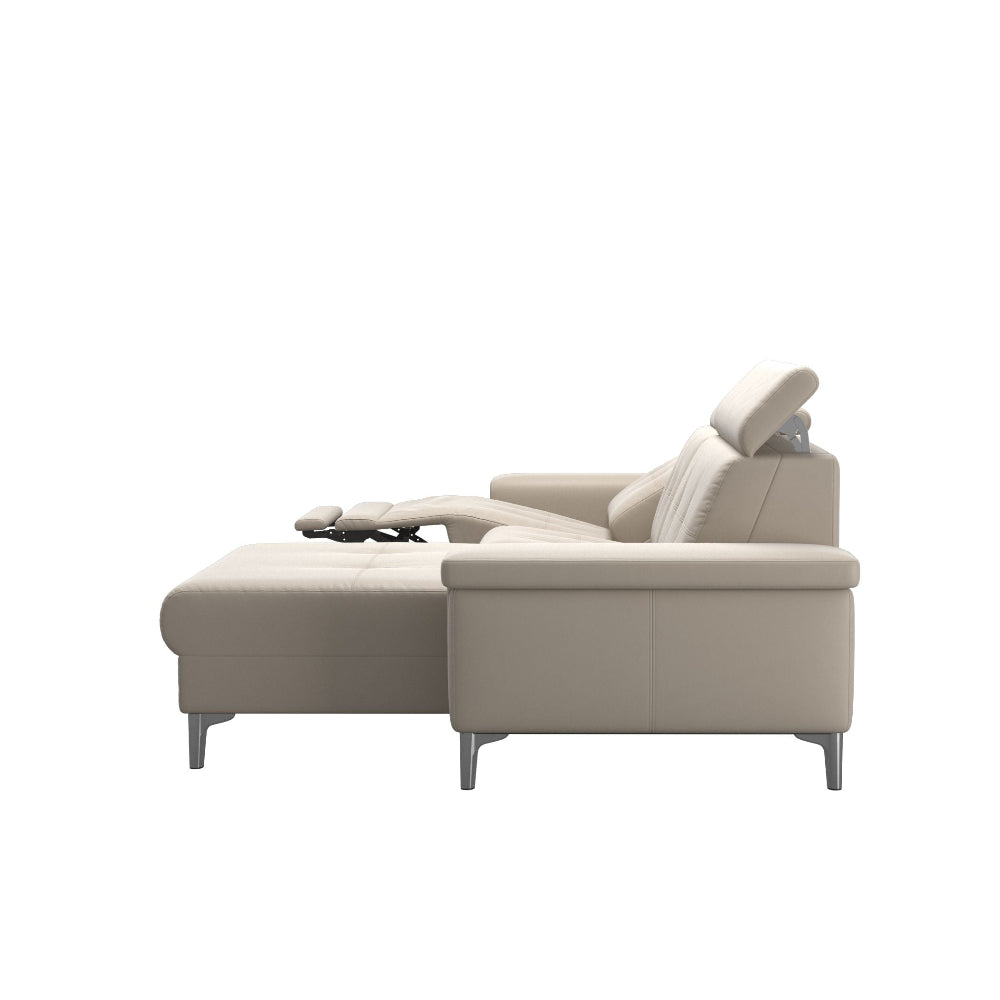 Sofá con Chaiselongue modelo ANNA A2 Long Seat Stressless® Power™ piel Paloma