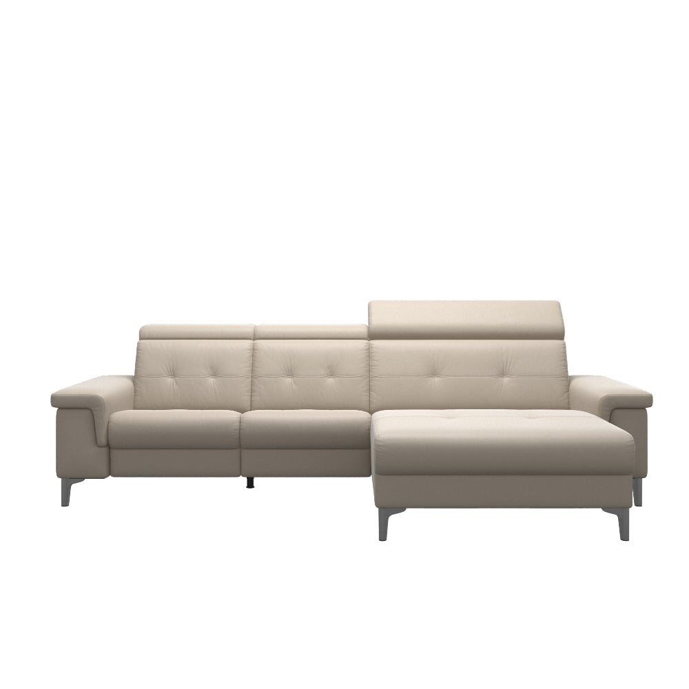 Sofá con Chaiselongue modelo ANNA A2 Long Seat Stressless® Power™ piel Paloma