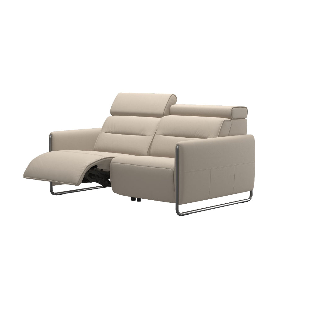 Sofá 2 plazas modelo EMILY Stressless® Power™ Brazo Metal piel Paloma