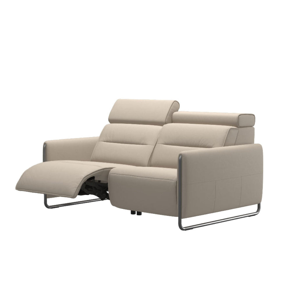 Sofá 2 plazas modelo EMILY Stressless® Power™ Brazo Metal piel Paloma