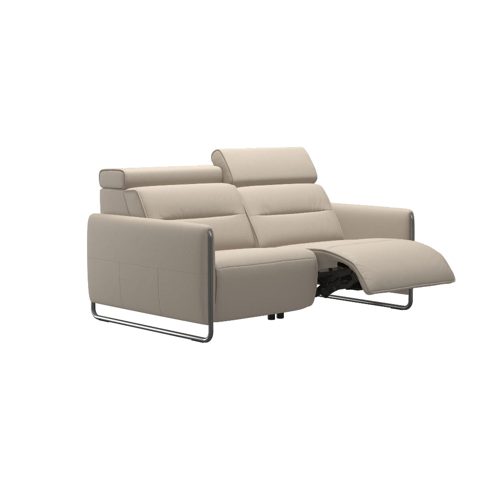 Sofá 2 plazas modelo EMILY Stressless® Power™ Brazo Metal piel Paloma