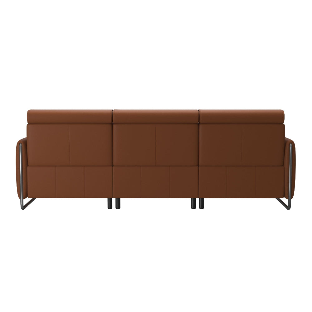 Sofá chaiselongue (L) con Long Seat modelo EMILY Stressless® Power™ Brazo Metal piel Paloma