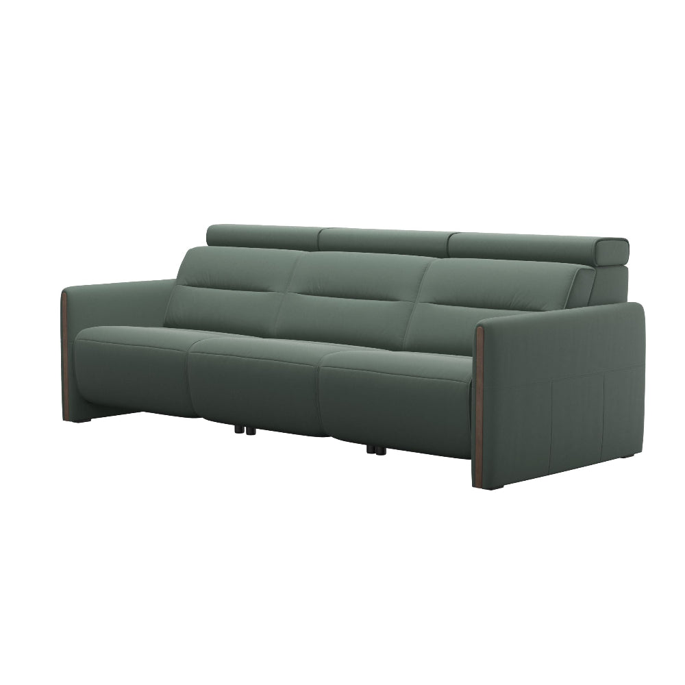 Sofá 3 plazas modelo EMILY Stressless® Power™ Brazo Madera piel Paloma