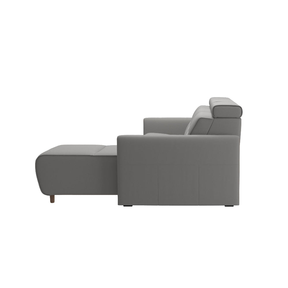 Sofá chaiselongue (L) con Long Seat modelo EMILY Stressless® Power™ Brazo Madera piel Paloma
