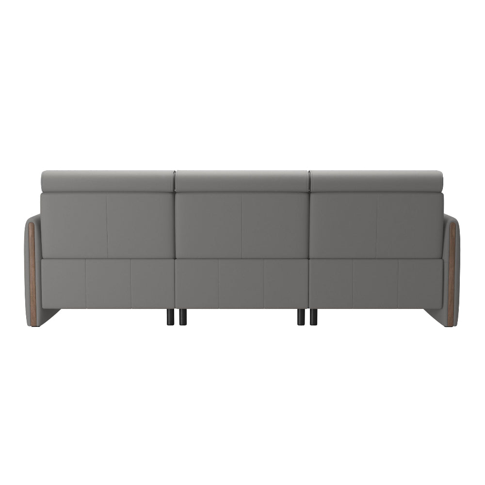 Sofá chaiselongue (L) con Long Seat modelo EMILY Stressless® Power™ Brazo Madera piel Paloma