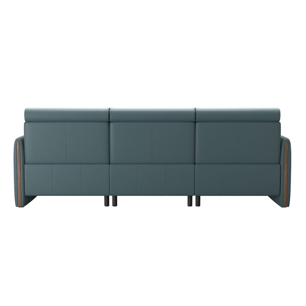 Sofá chaiselongue (M) con Long Seat modelo EMILY Stressless® Power™ Brazo Madera piel Paloma