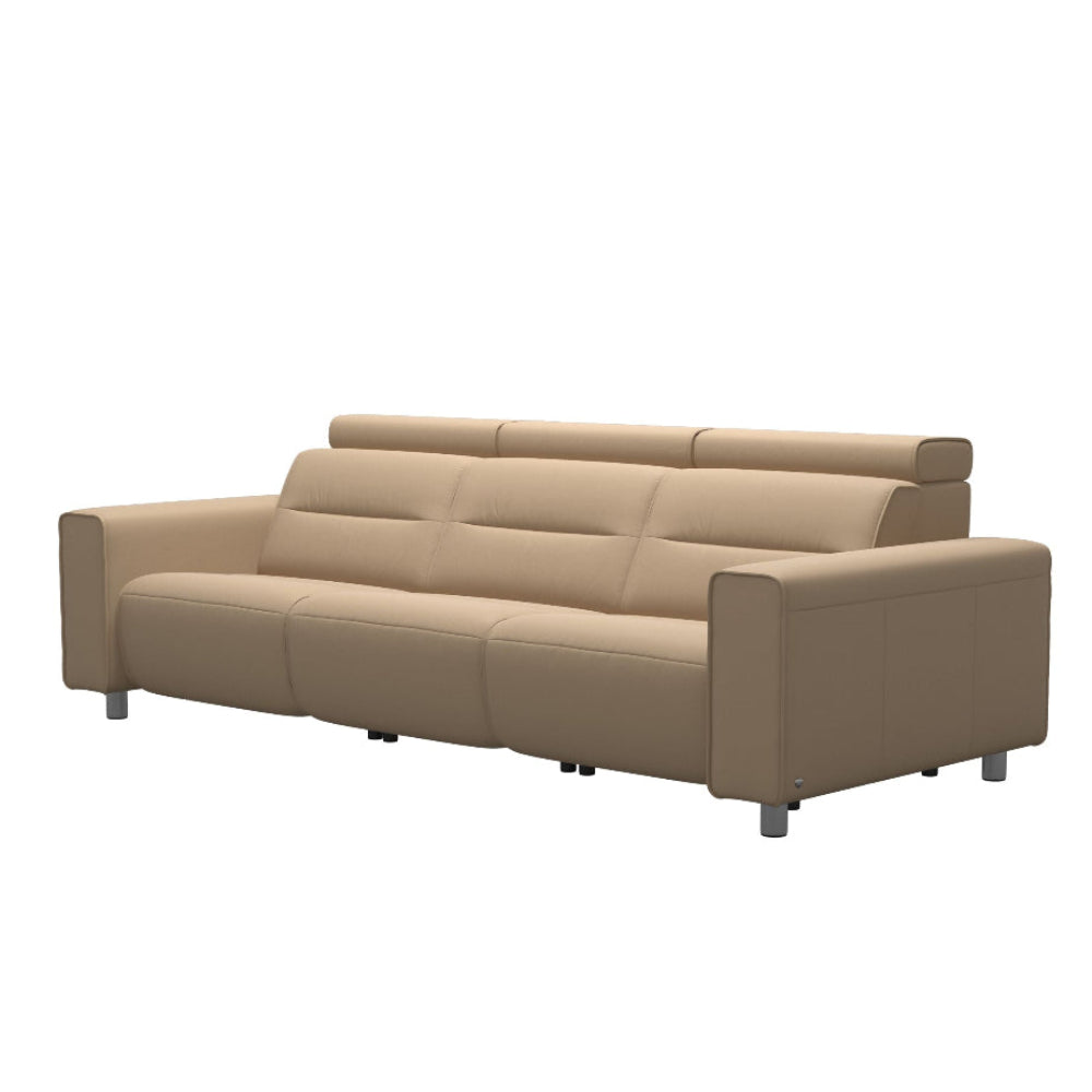Sofá 3 Plazas modelo EMILY Stressless® Power™ Brazo Ancho piel Paloma