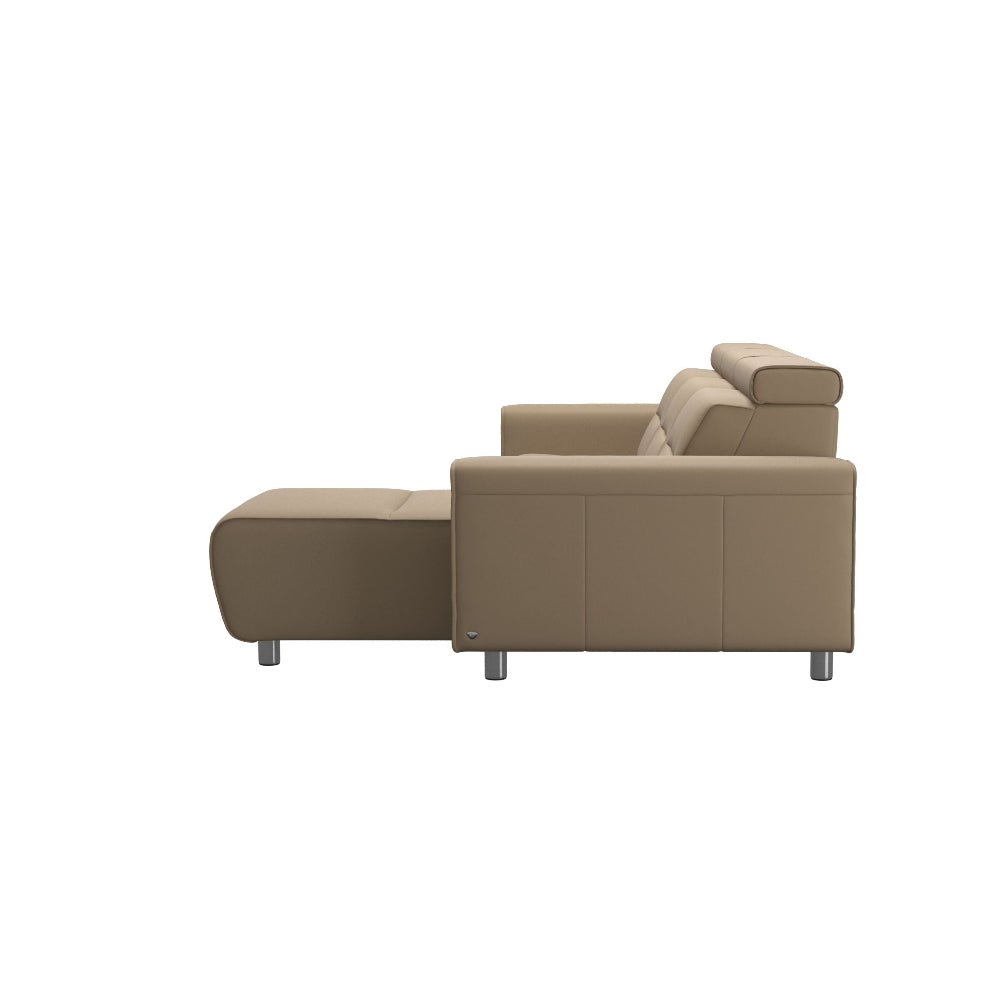 Sofá chaiselongue (M) Long Seat modelo EMILY Stressless® Power™ Brazo Ancho piel Paloma