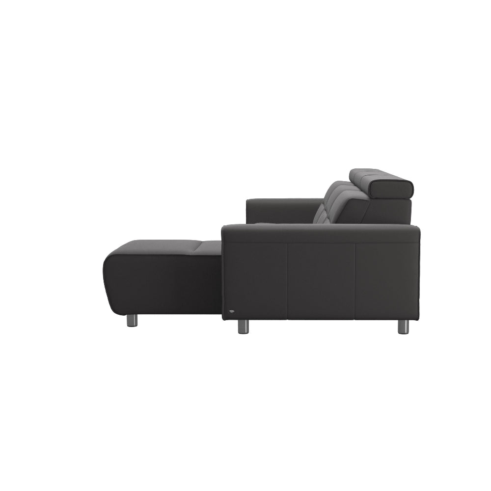 Sofá chaiselongue (L) Long Seat modelo EMILY Stressless® Power™ Brazo Ancho piel Paloma