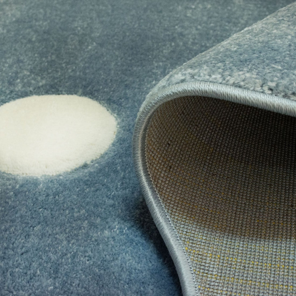 Detalle tejido alfombra nube azul intantil 1