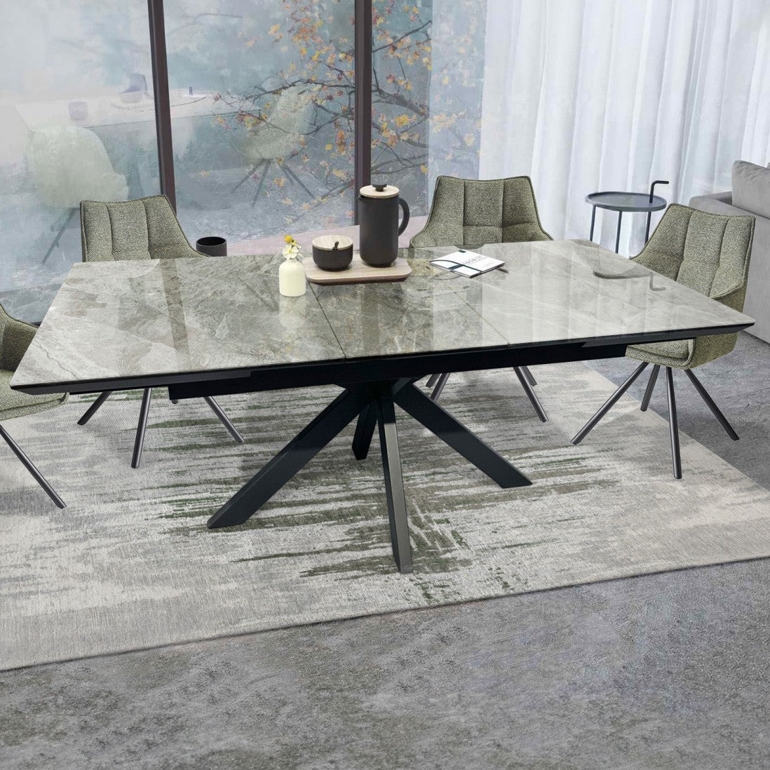Mesa extensible Cerámica Patas Lacadas