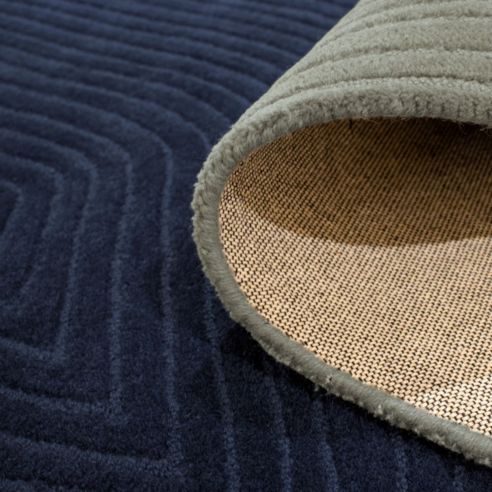 Alfombra Geométrica Pebble Tonos Azules
