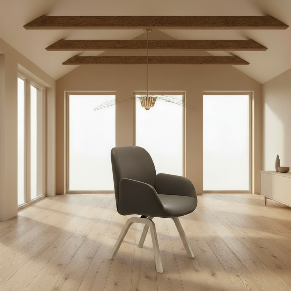 Silla de comedor Stressless® modelo BAY D200 con brazos Pie de Madera