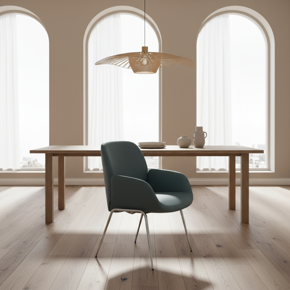 Silla de comedor Stressless® modelo BAY D300 con brazos Pie de Acero