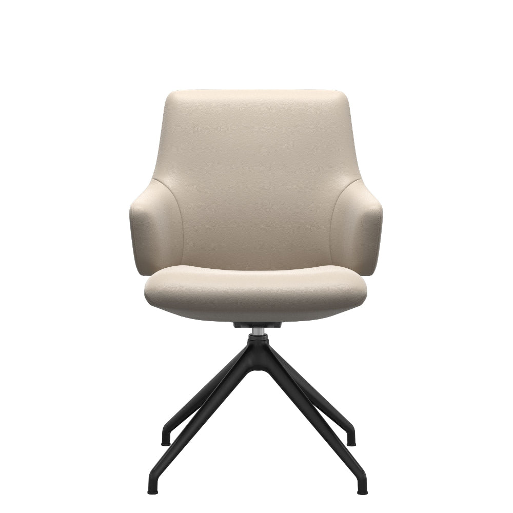 Silla giratoria de comedor Stressless® modelo LAUREL D350 con brazos Pie de Acero