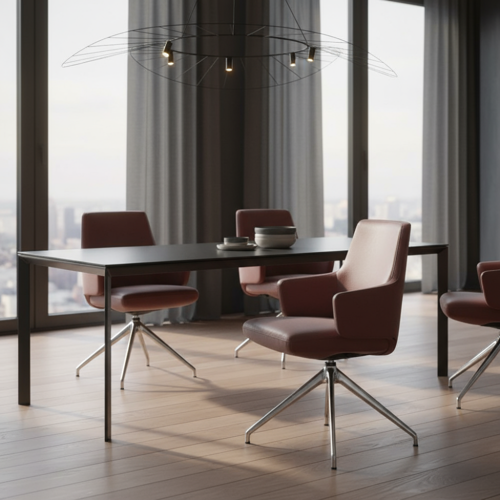 Silla giratoria de comedor Stressless® modelo VANILLA D350 con brazos Pie de Acero