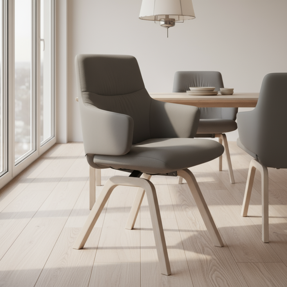 Silla de comedor Stressless® modelo MINT D200 con brazos Pie de Madera