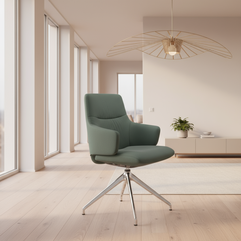 Silla giratoria de comedor Stressless® modelo MINT D350 con brazos Pie de Acero