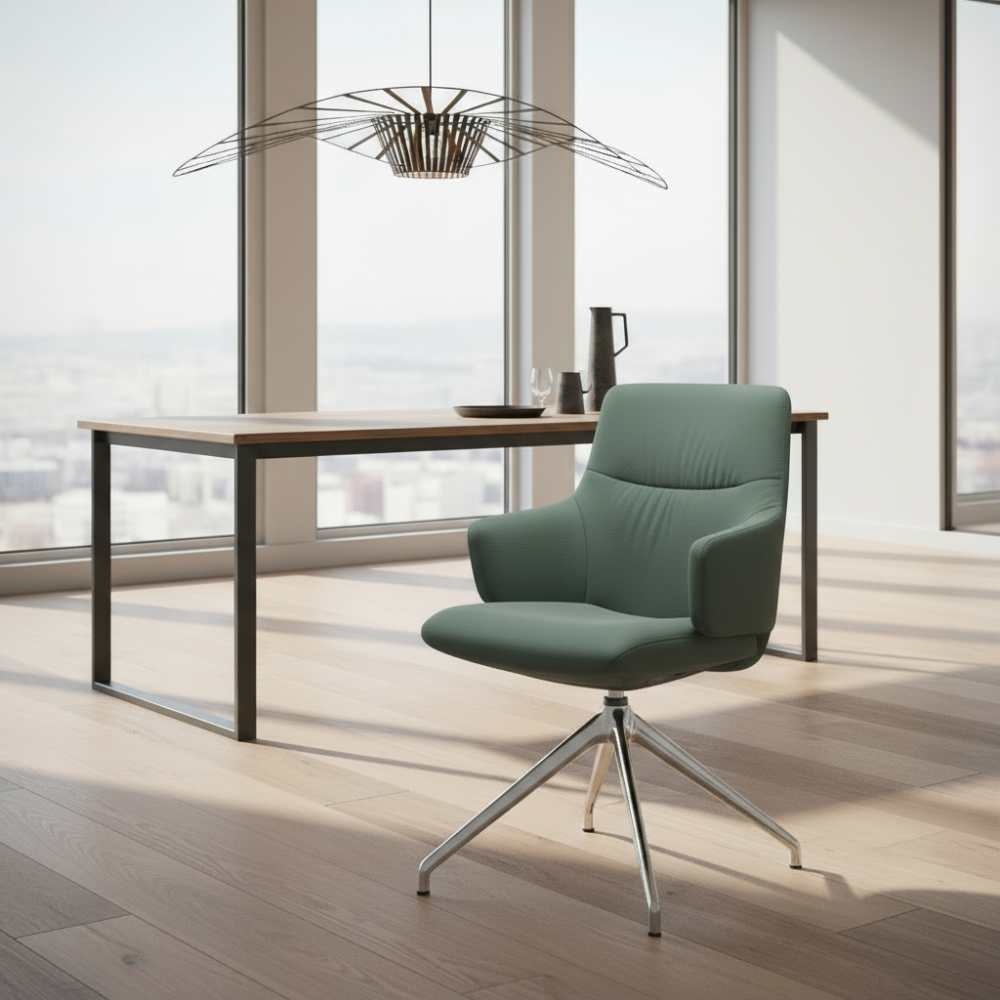 Silla giratoria de comedor Stressless® modelo MINT D350 con brazos Pie de Acero
